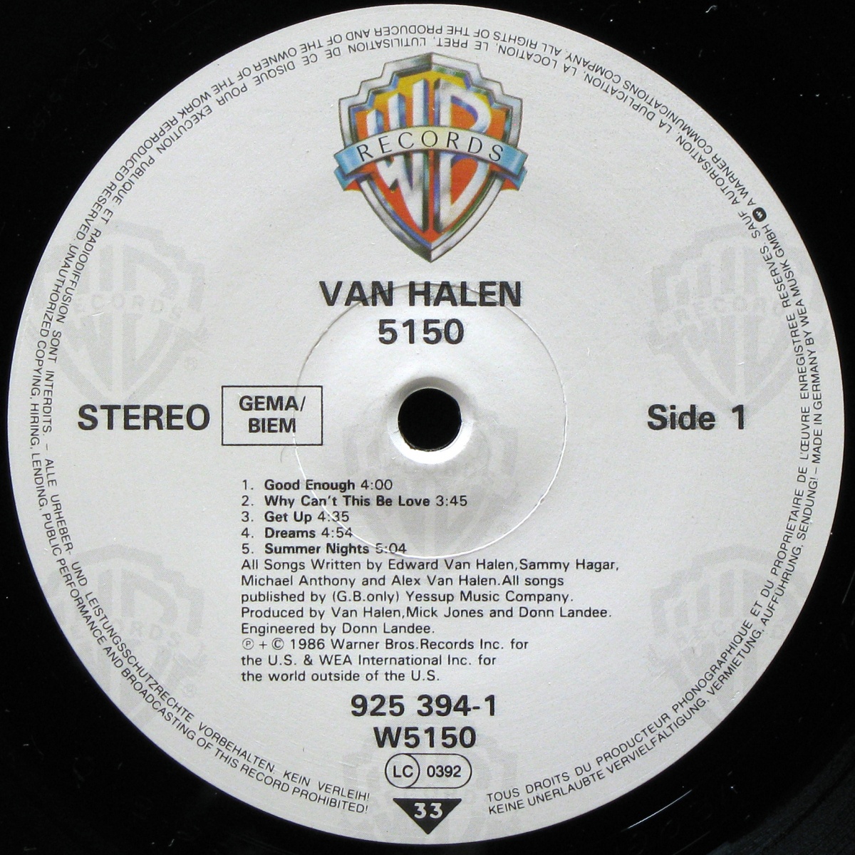 LP Van Halen — 5150 фото 3