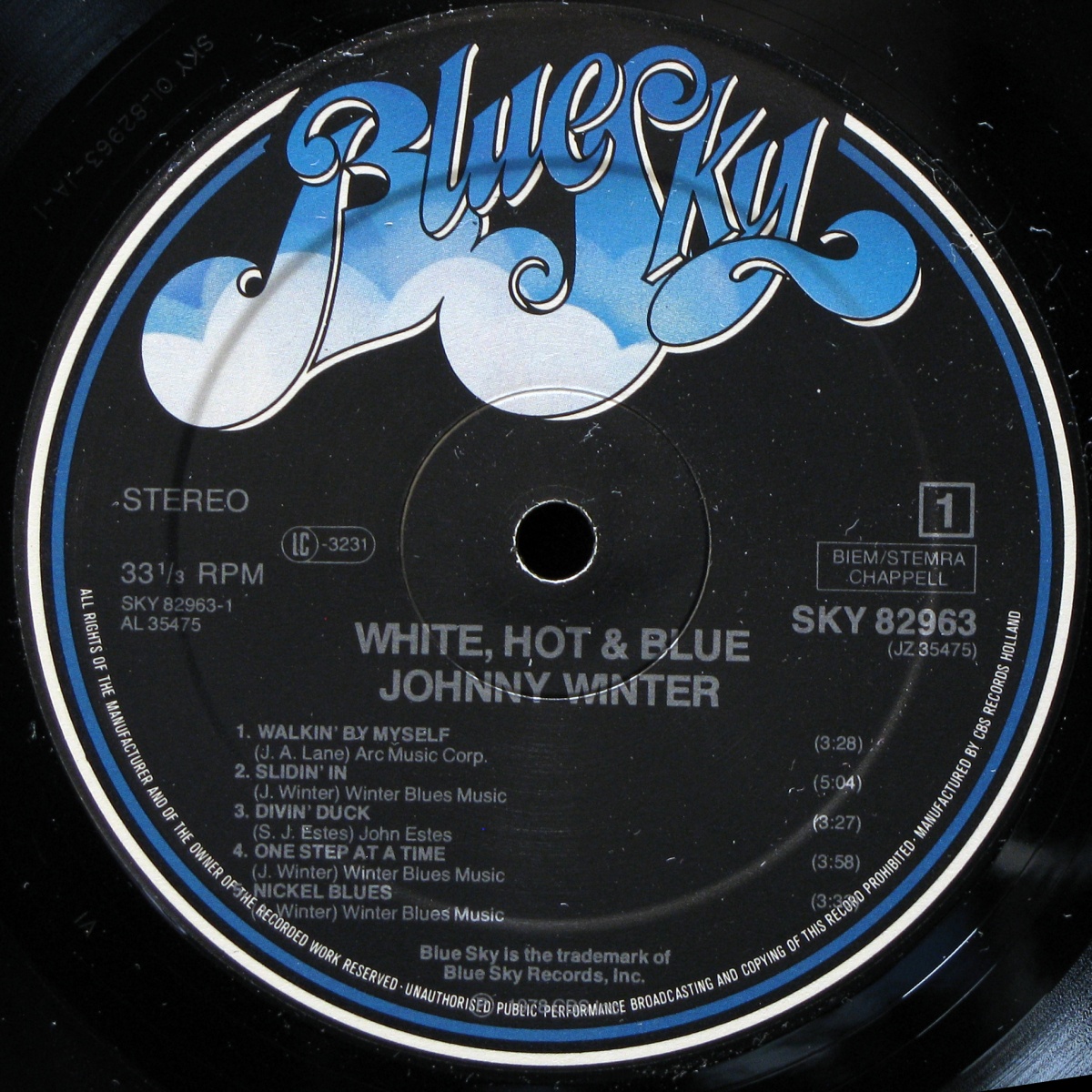 LP Johnny Winter — White, Hot & Blue фото 2