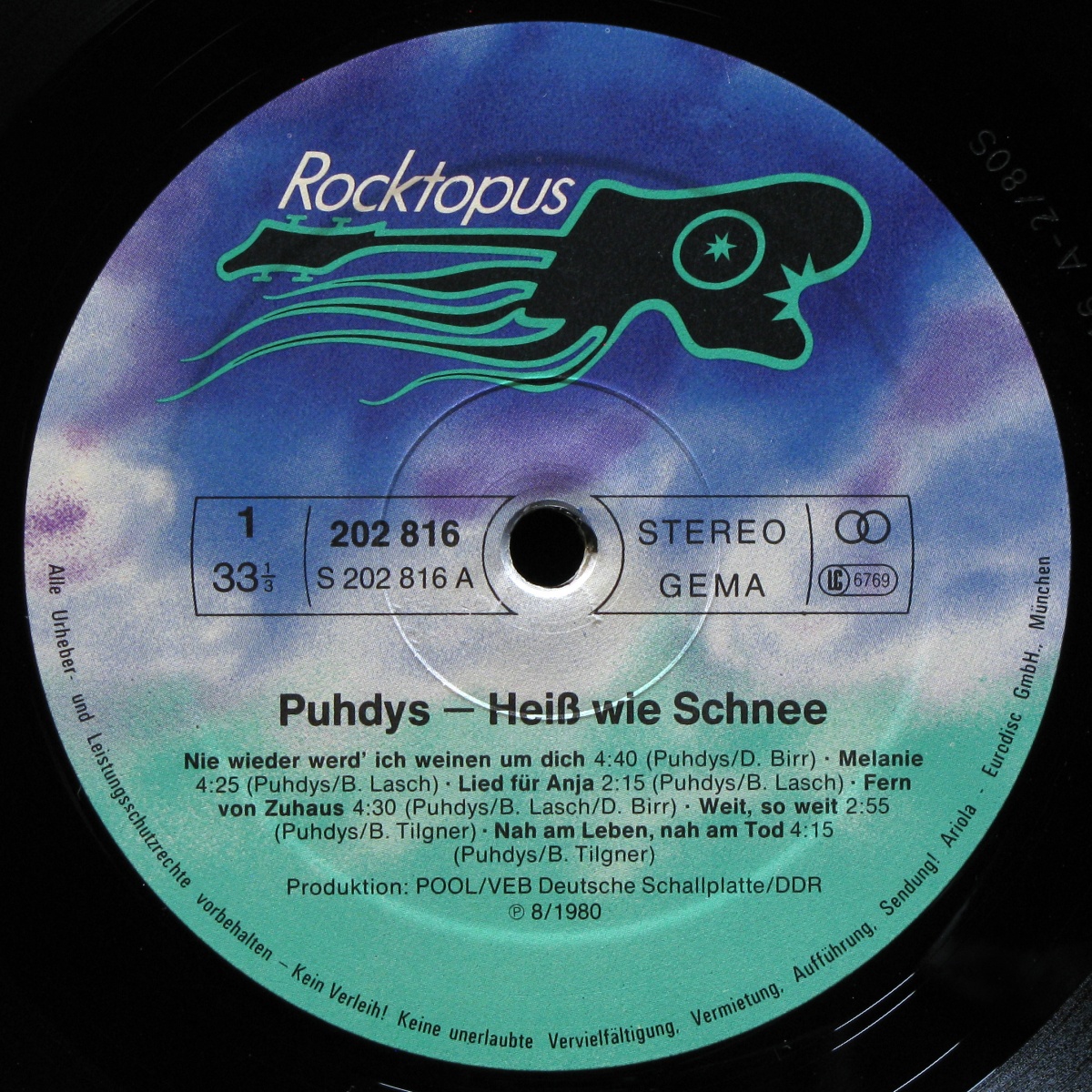 LP Puhdys — Heiss Wie Schnee (+ poster) фото 3