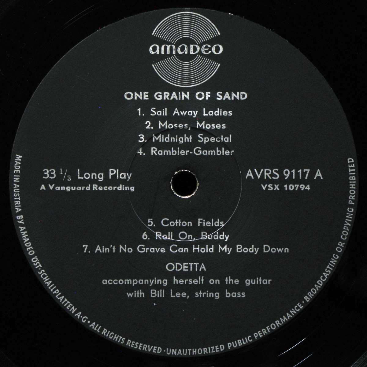 LP Odetta — One Grain Of Sand (mono) фото 2