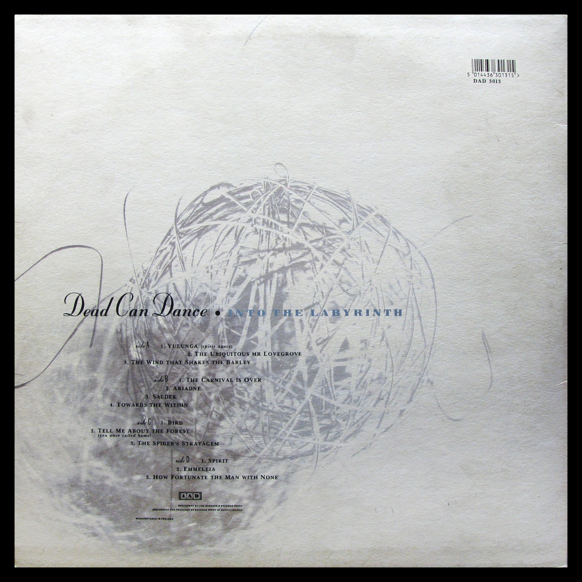 LP Dead Can Dance — Into The Labyrinth (2LP) фото 7