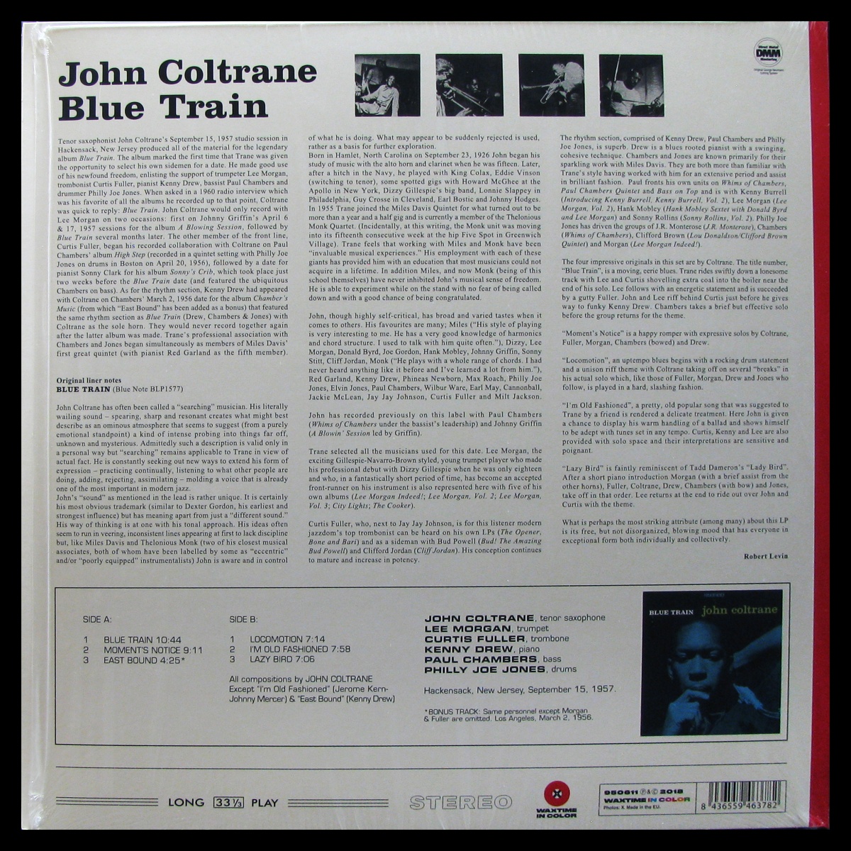 LP John Coltrane — Blue Train (coloured vinyl) фото 2