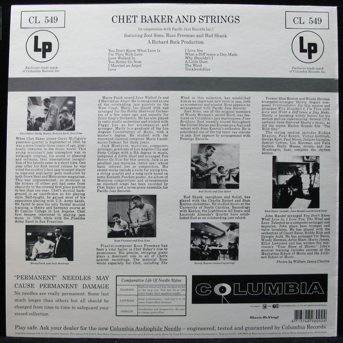 LP Chet Baker — Chet Baker & Strings фото 2