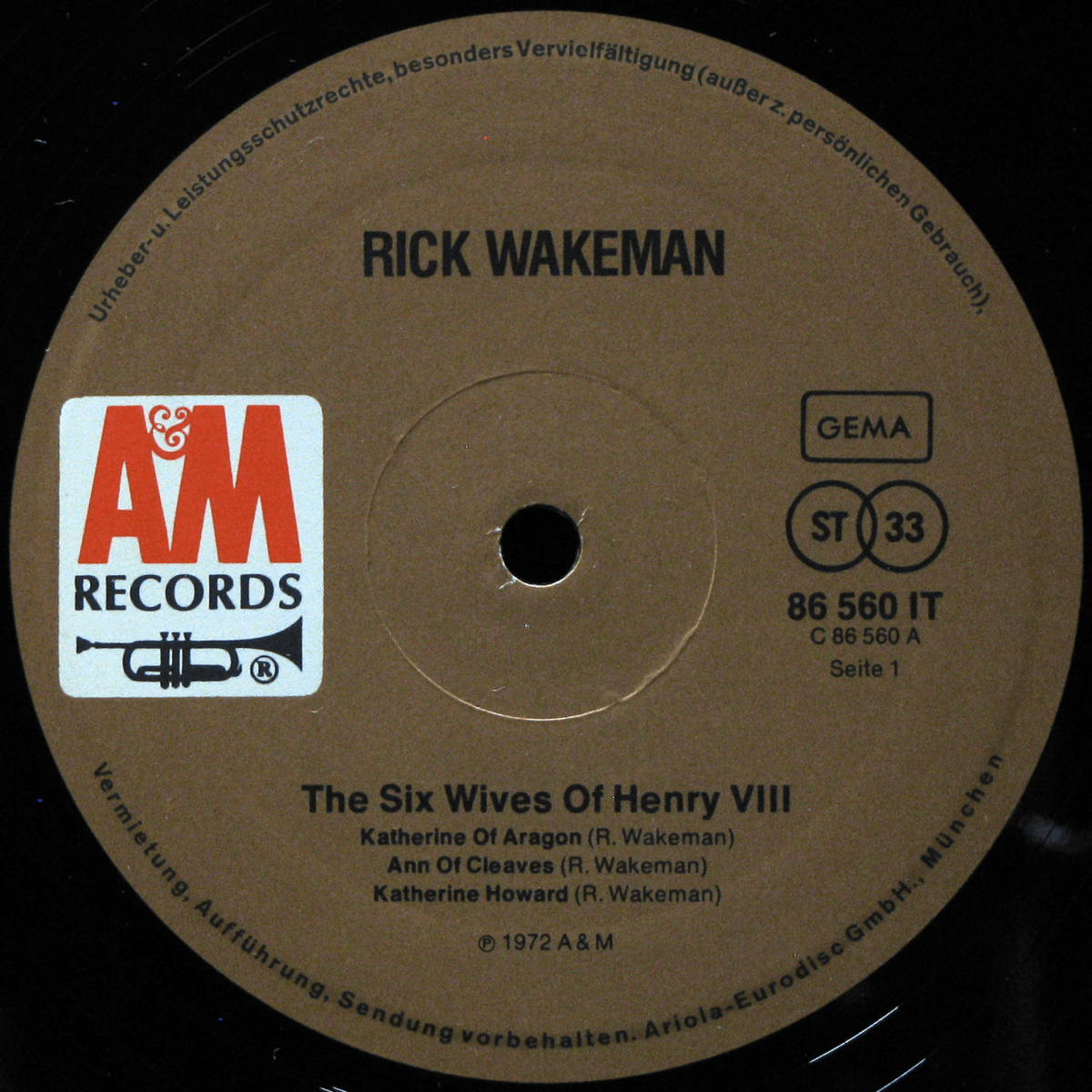 LP Rick Wakeman — Six Wives Of Henry VIII фото 2