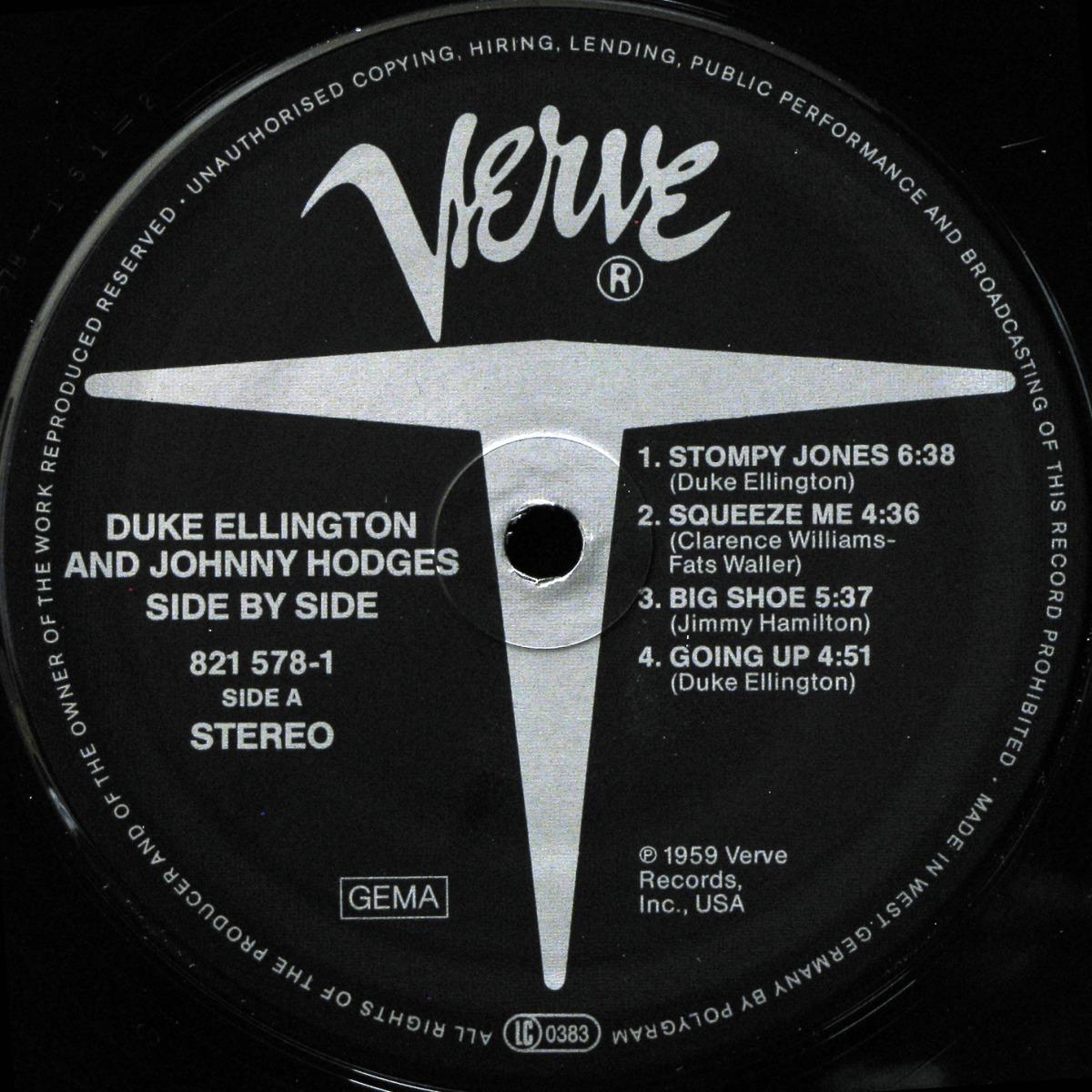 LP Duke Ellington / Johnny Hodges — Side By Side фото 3