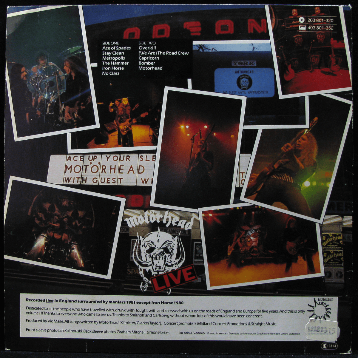 LP Motorhead — No Sleep 'til Hammersmith фото 2