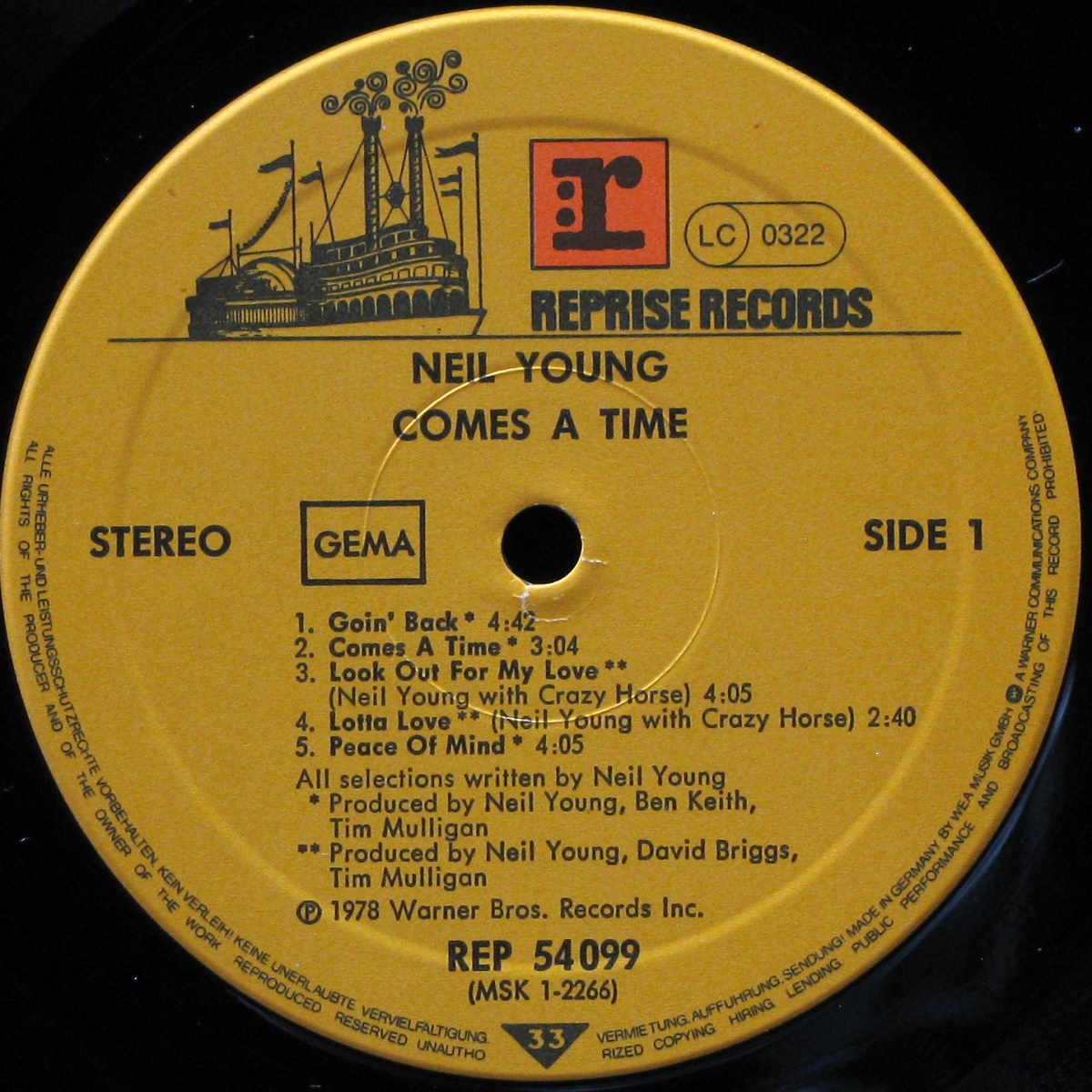 LP Neil Young — Comes A Time фото 2