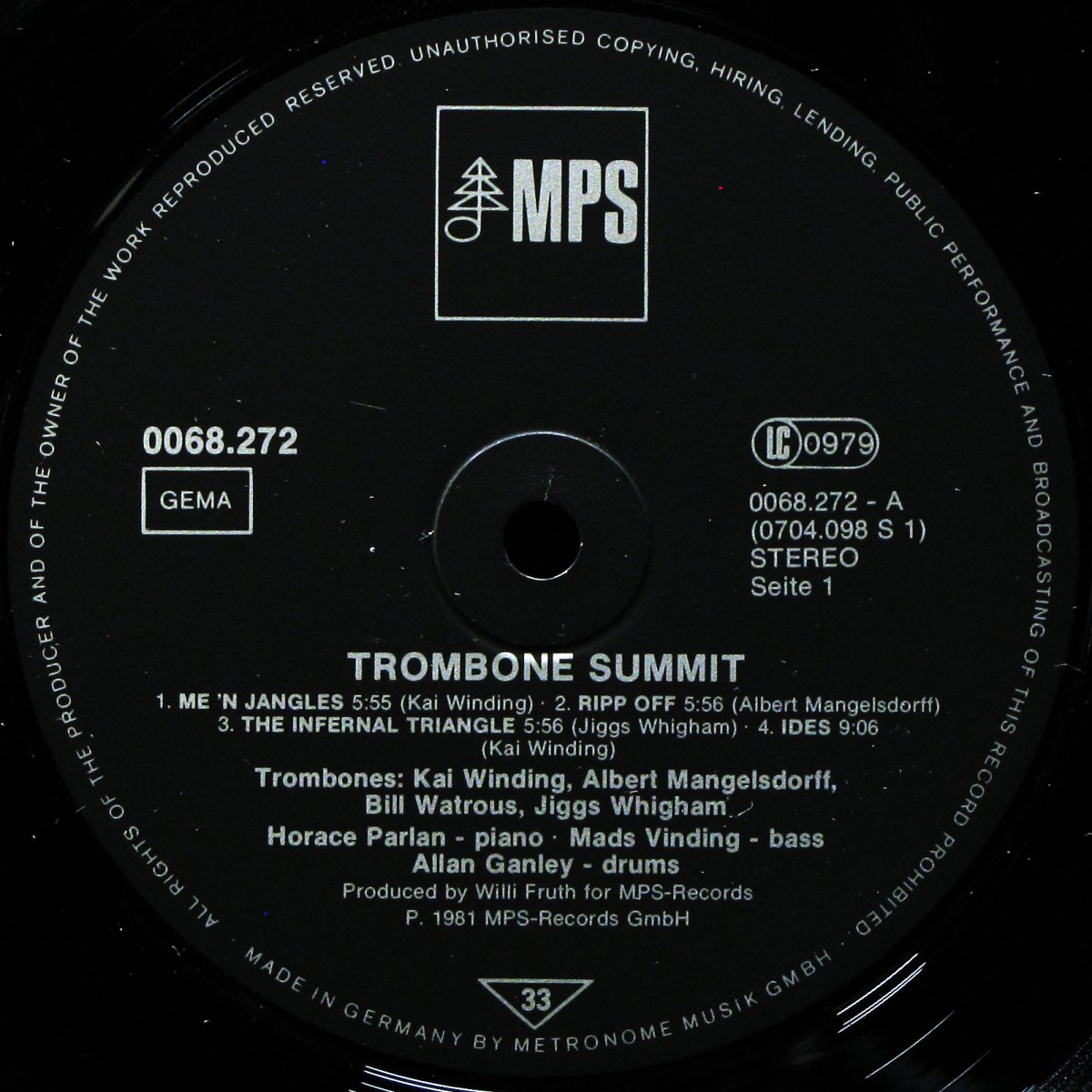 LP Winding / Mangelsdorff / Watrous — Trombone Summit фото 2