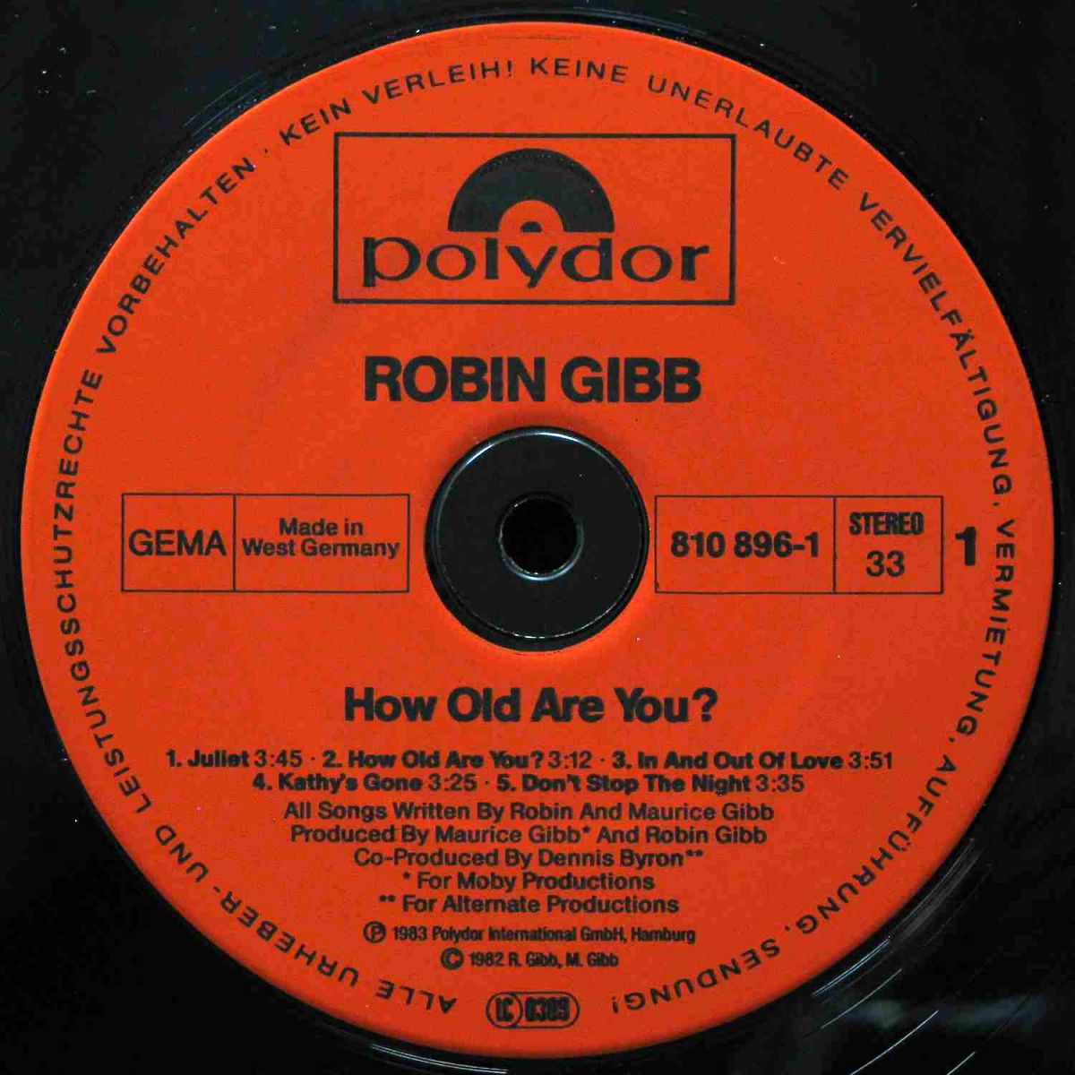 LP Robin Gibb — How Old Are You? фото 2