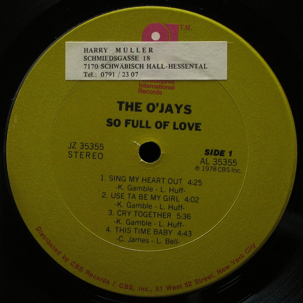 LP O'Jays — So Full Of Love фото 2