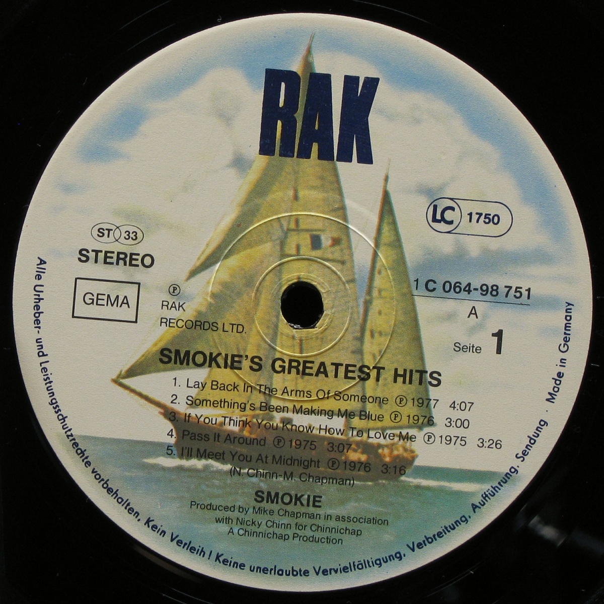 LP Smokie — Greatest Hits (1977) фото 2