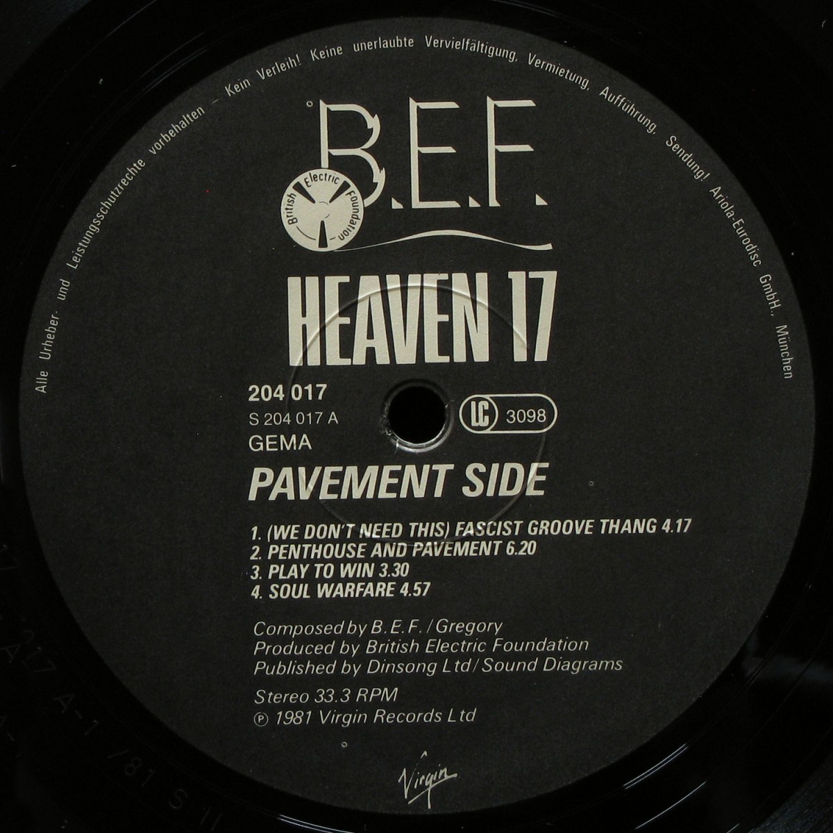 LP Heaven 17 — Penthouse And Pavement фото 2