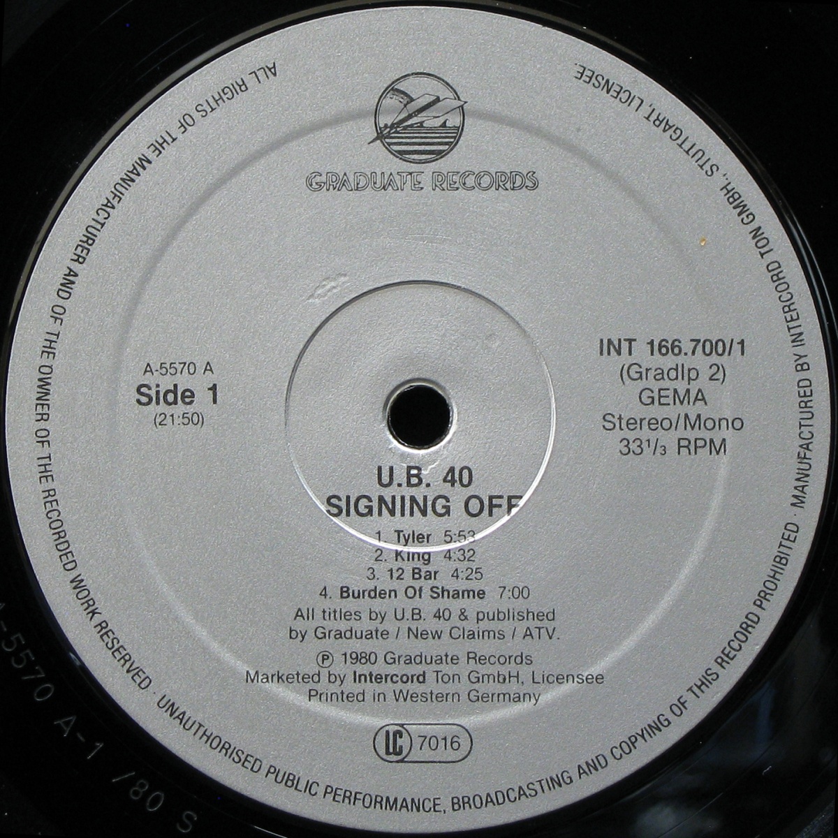 LP UB40 — Signing Off (LP + maxi) фото 2