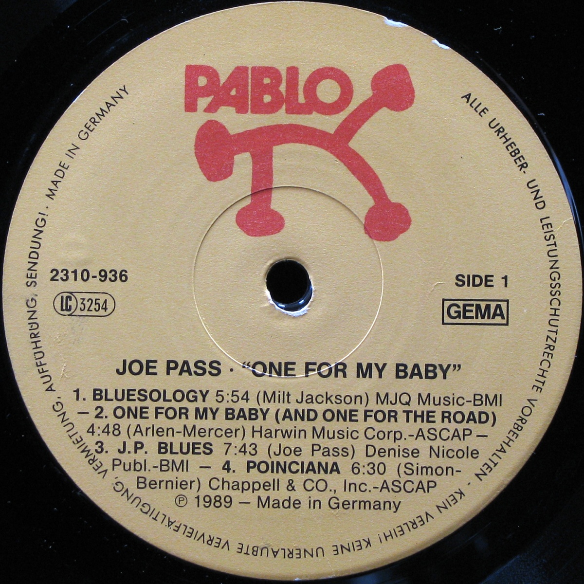 LP Joe Pass — One For My Baby фото 2