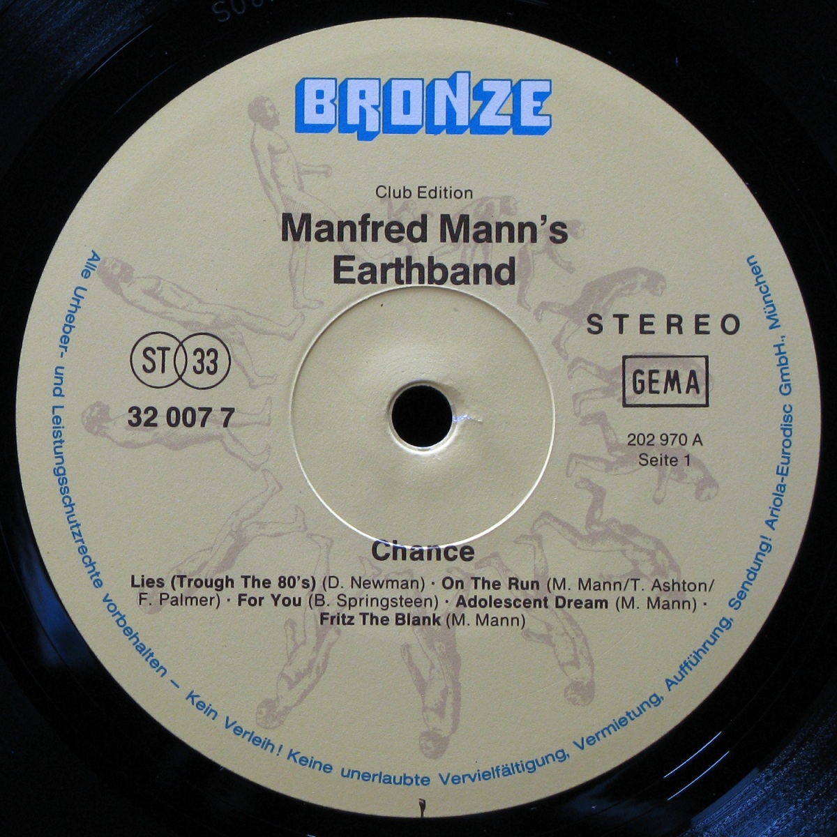 LP Manfred Mann's Earth Band — Chance (club edition) фото 2