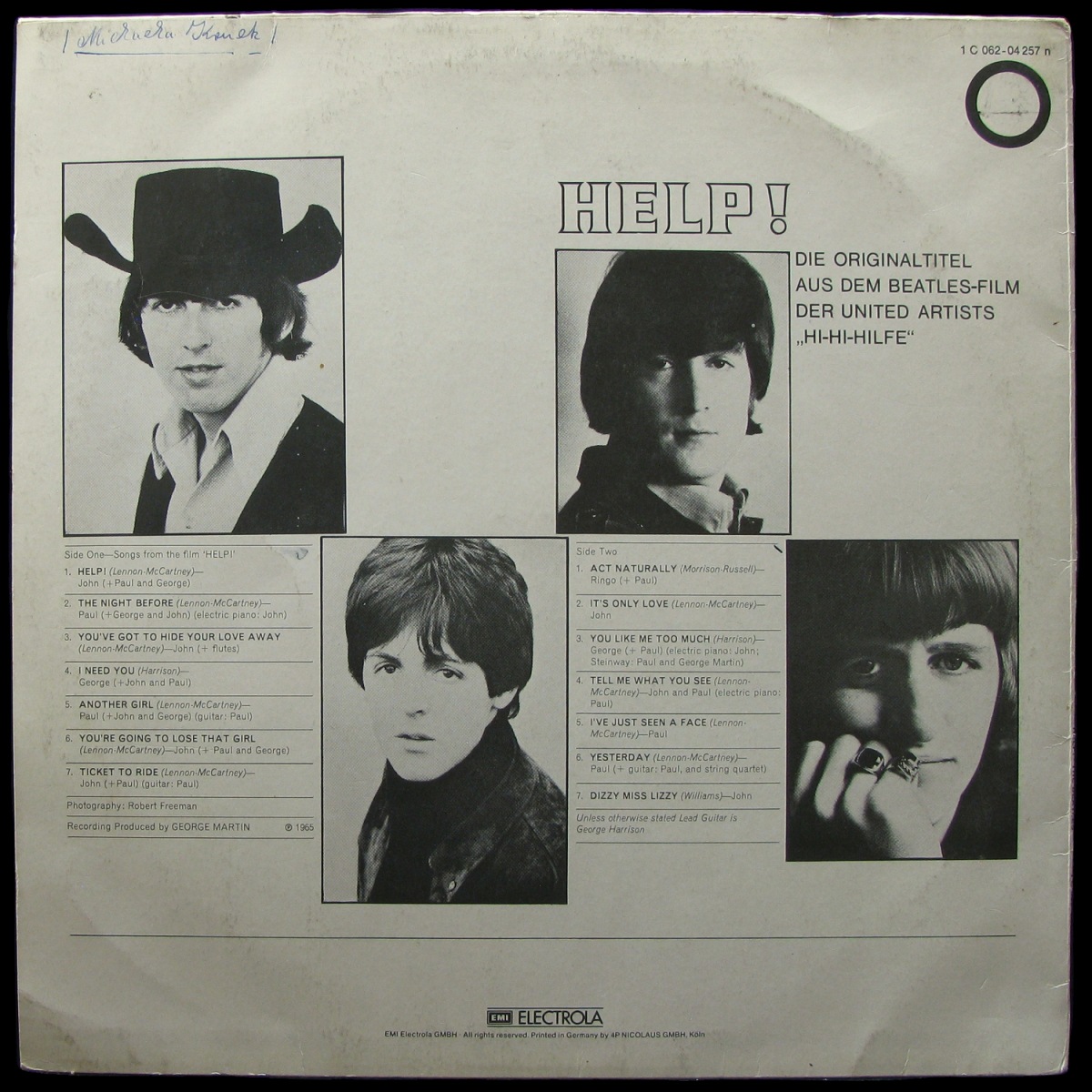 LP Beatles — Help! фото 2