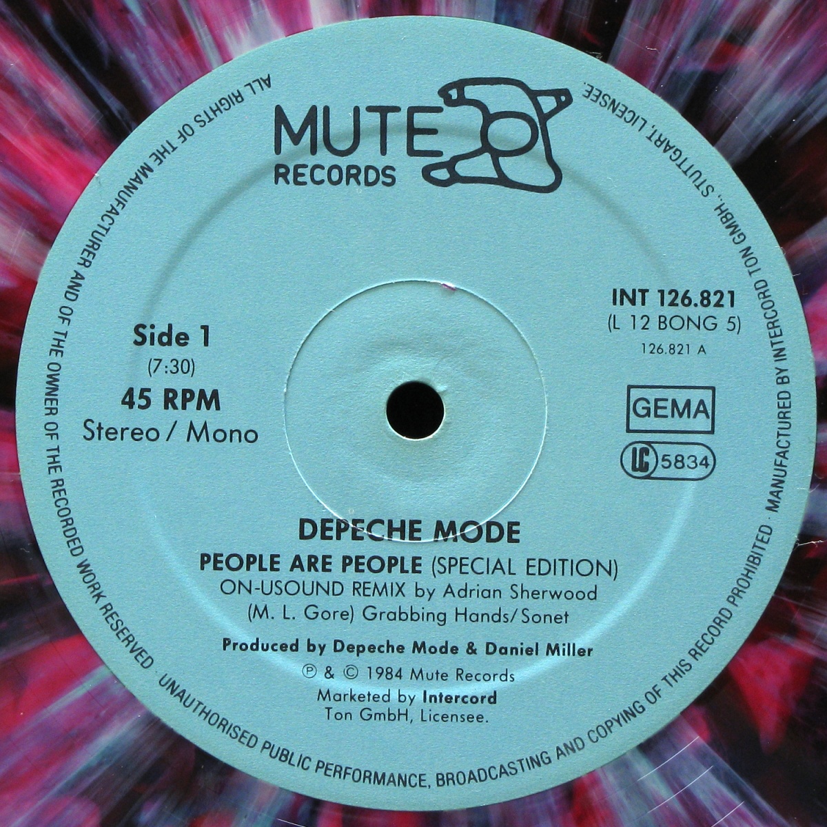 LP Depeche Mode — People Are People (ON-USound Remix By Adrian Sherwood) (maxi, coloured vinyl) фото 3