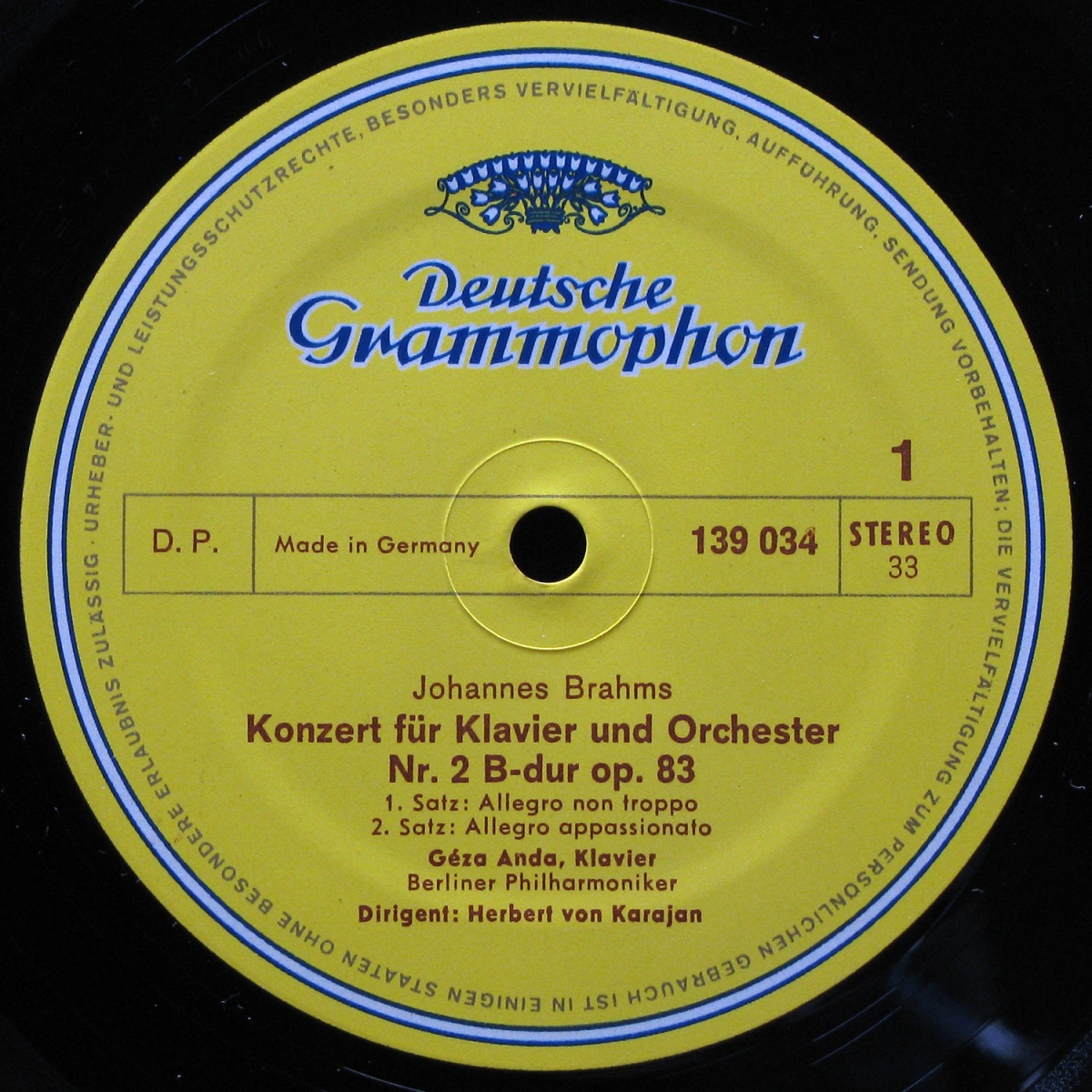 LP Herbert Von Karajan — Brahms: Klavierkonzert Nr. 2 B-Dur фото 2