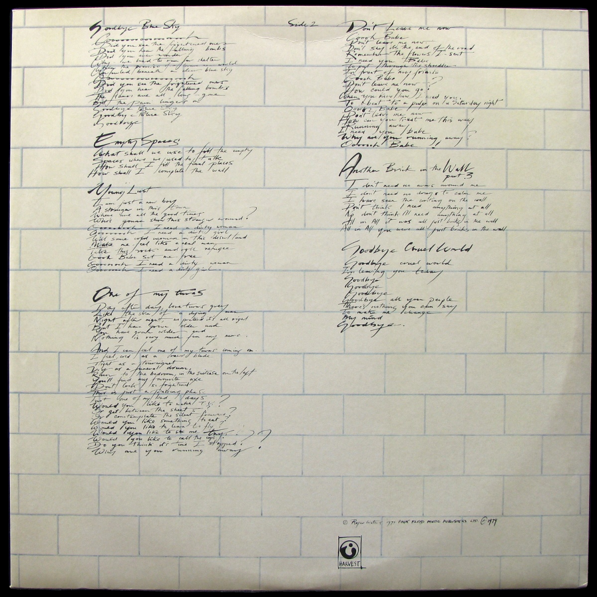 LP Pink Floyd — Wall (2LP) фото 8