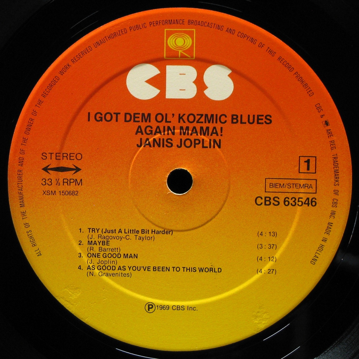 LP Janis Joplin — I Got Dem Ol' Kozmic Blues Again Mama! фото 2