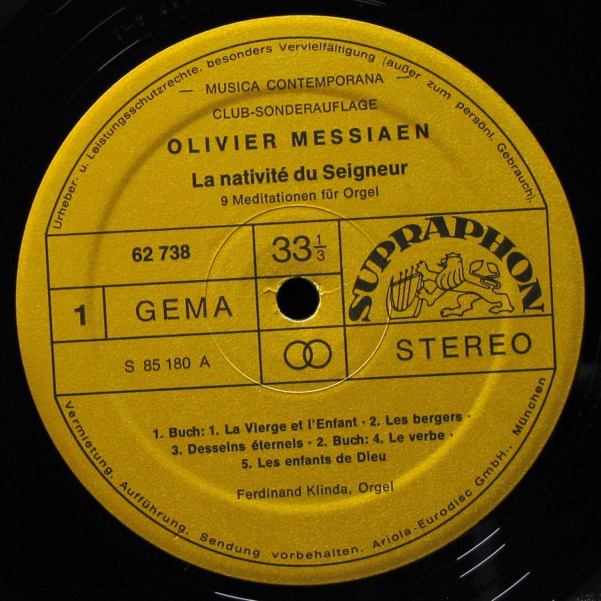 LP Ferdinand Klinda — Olivier Messiaen: La Nativite Du Seigneur (club edition) фото 2