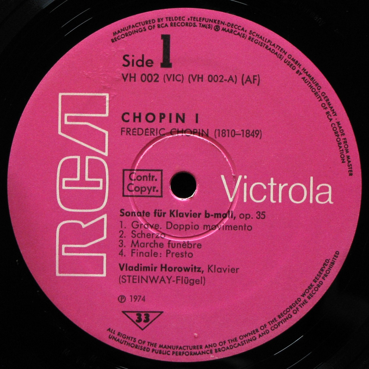 LP Vladimir Horowitz — Chopin I фото 2