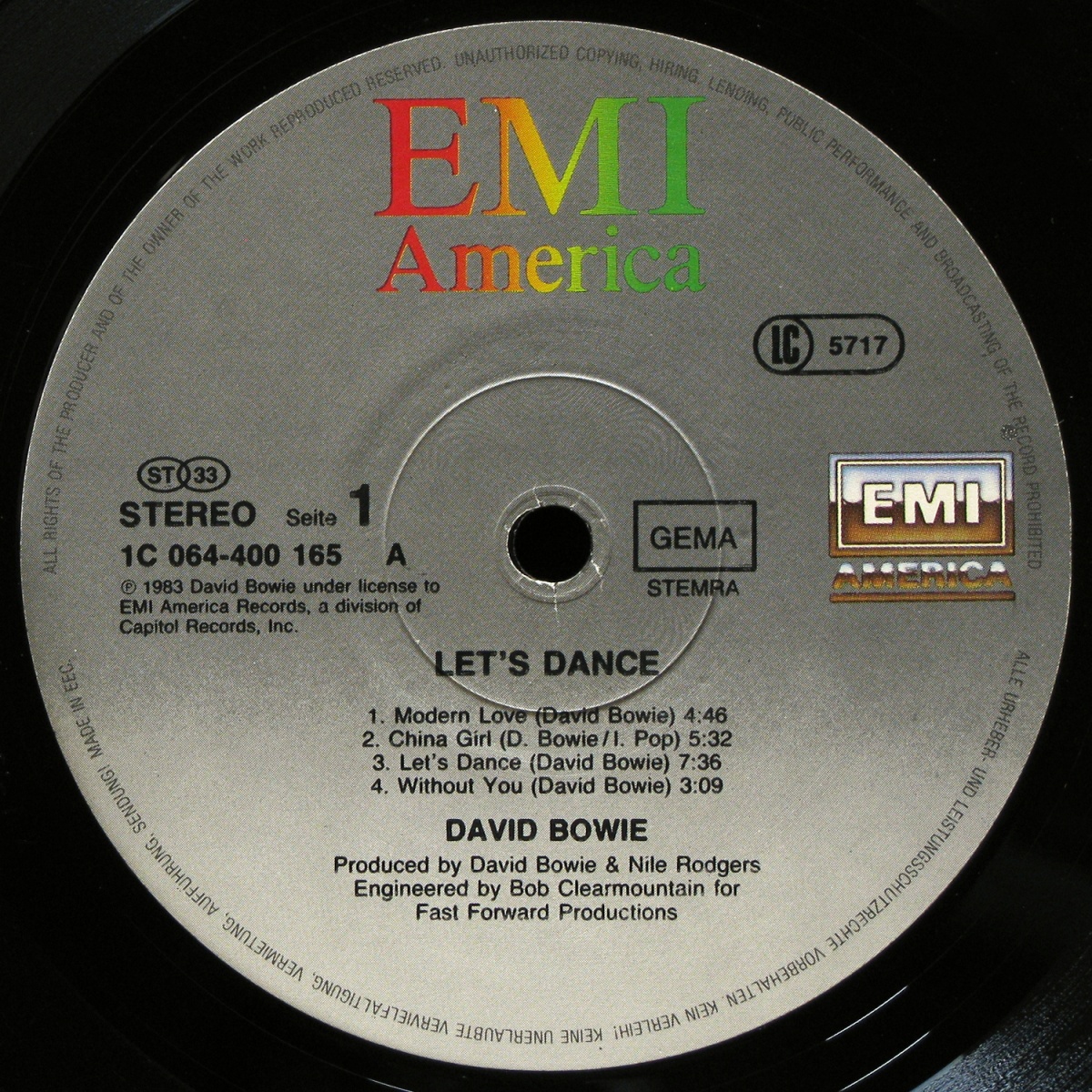 LP David Bowie — Let's Dance фото 2