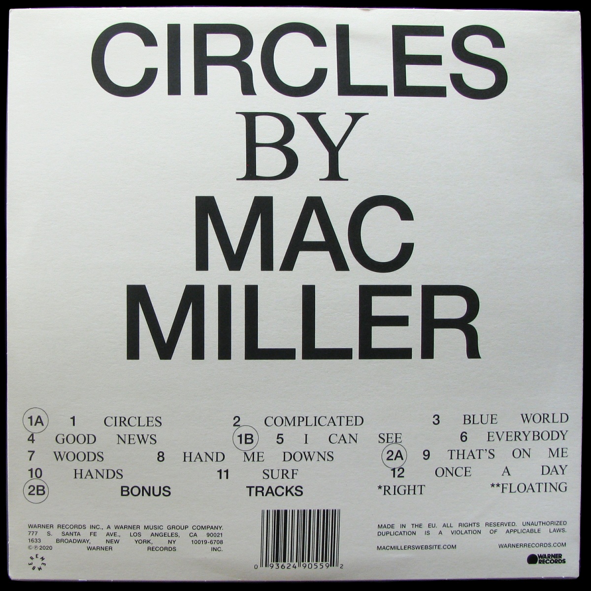 LP Mac Miller — Circles (2LP, clear vinyl, + poster) фото 2