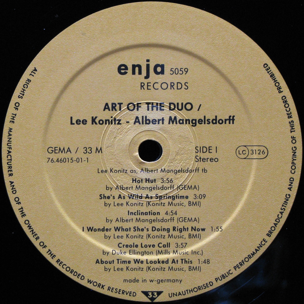 LP Albert Mangelsdorff / Lee Konitz — Art Of The Duo фото 2