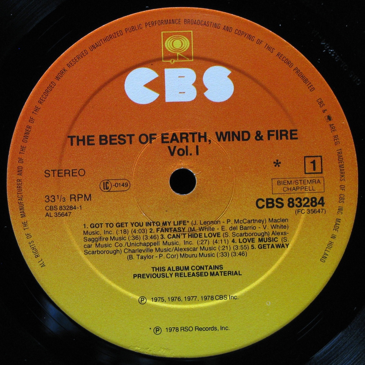 LP Earth, Wind & Fire — Best Of Earth Wind & Fire Vol.1 фото 2