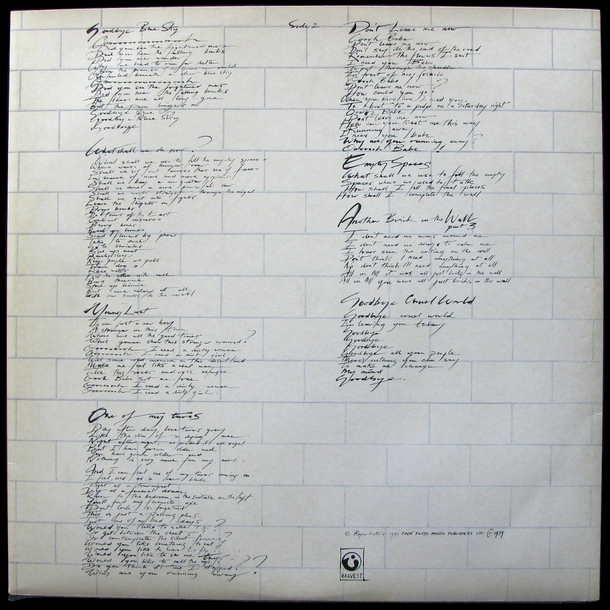 LP Pink Floyd — Wall (2LP) фото 8