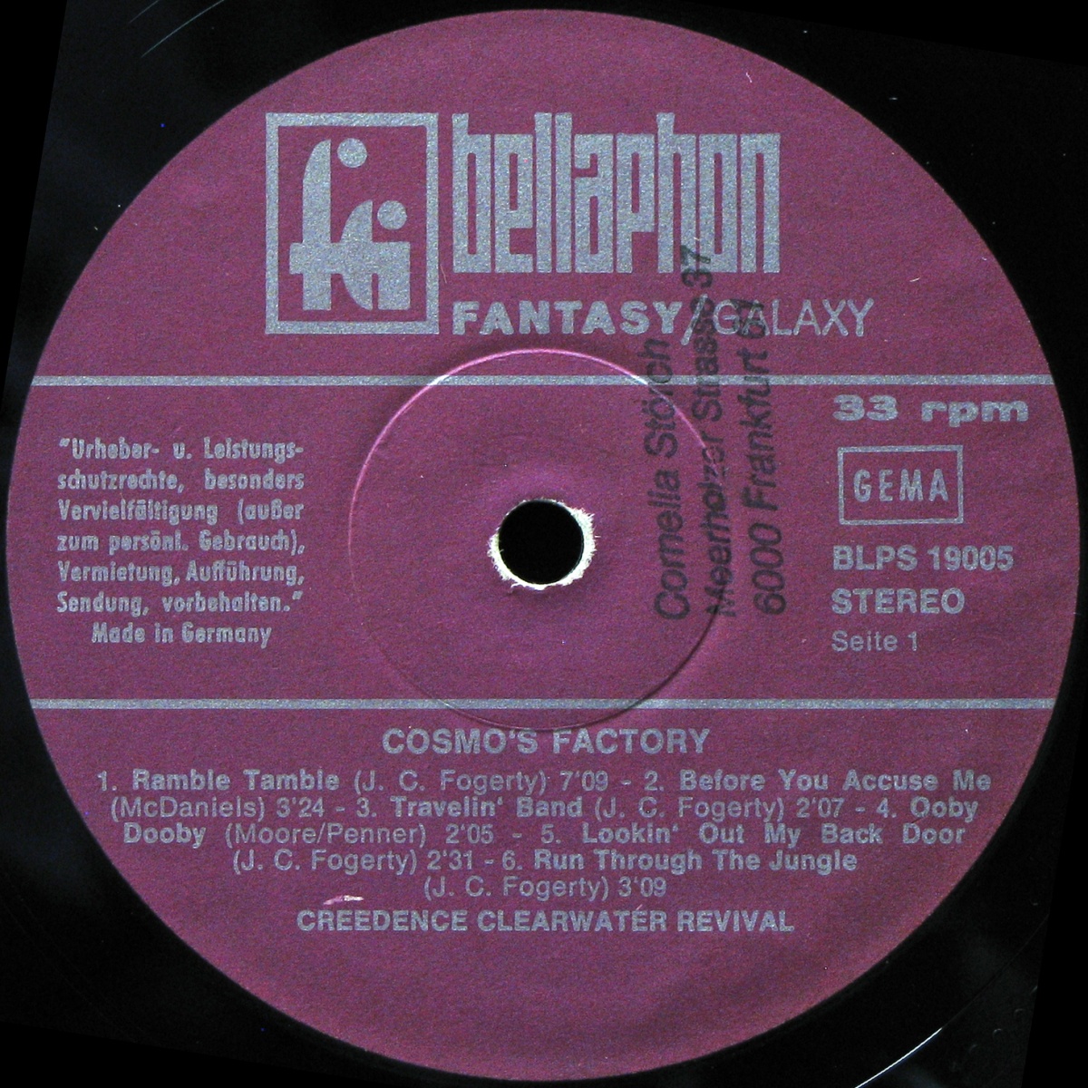 LP Creedence Clearwater Revival — Cosmos Factory фото 2