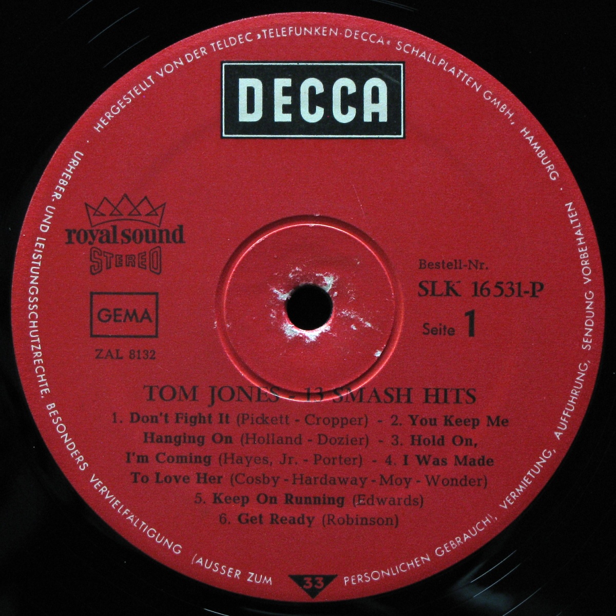 LP Tom Jones — 13 Smash Hits фото 2