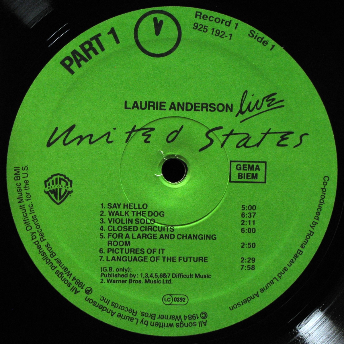 LP Laurie Anderson — United States Live (5LP Box) фото 10