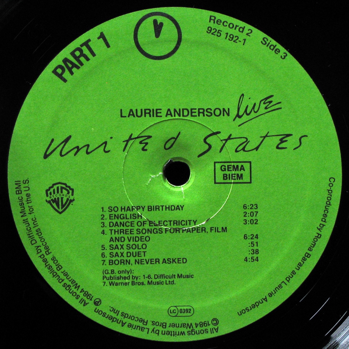 LP Laurie Anderson — United States Live (5LP Box) фото 6