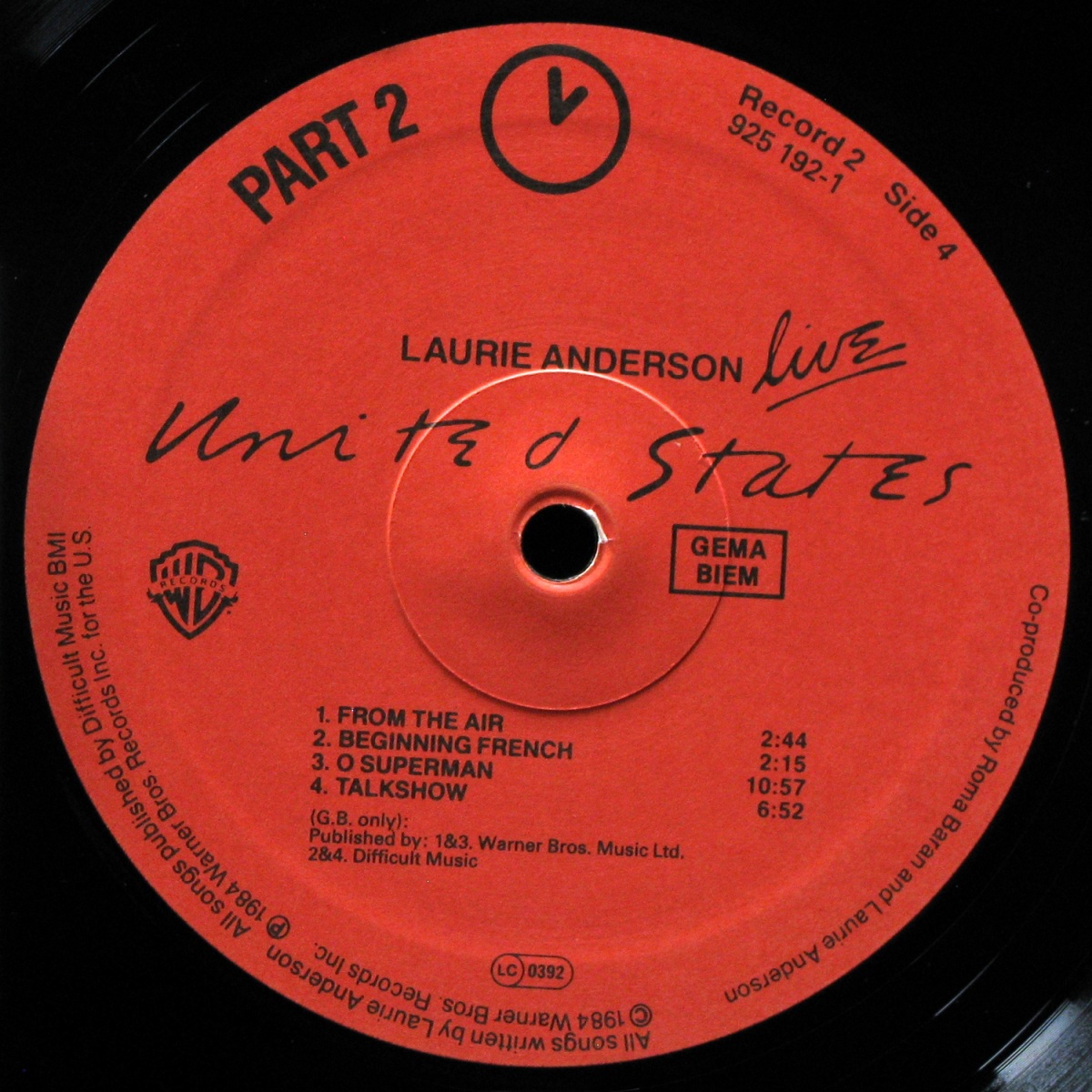 LP Laurie Anderson — United States Live (5LP Box) фото 9