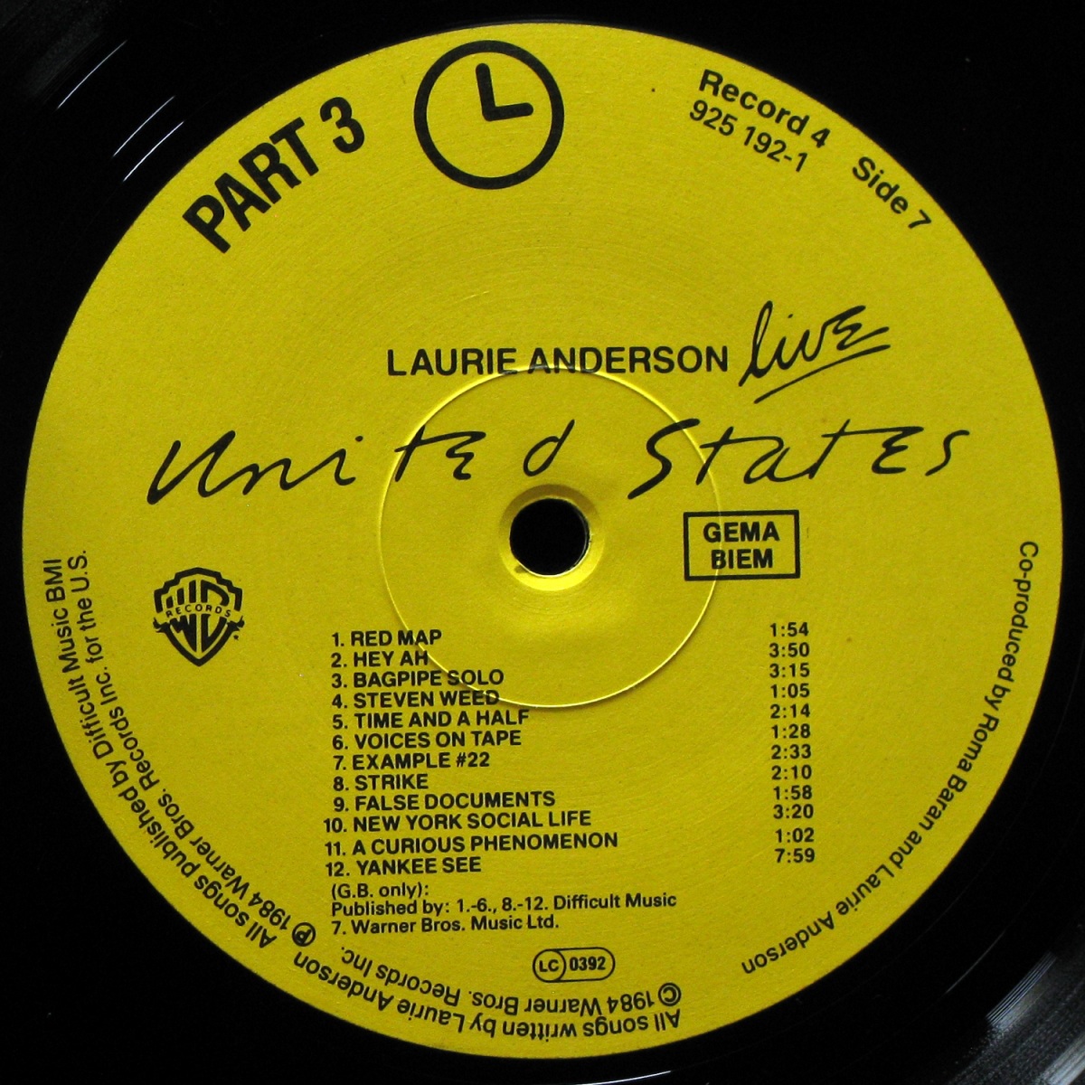 LP Laurie Anderson — United States Live (5LP Box) фото 17