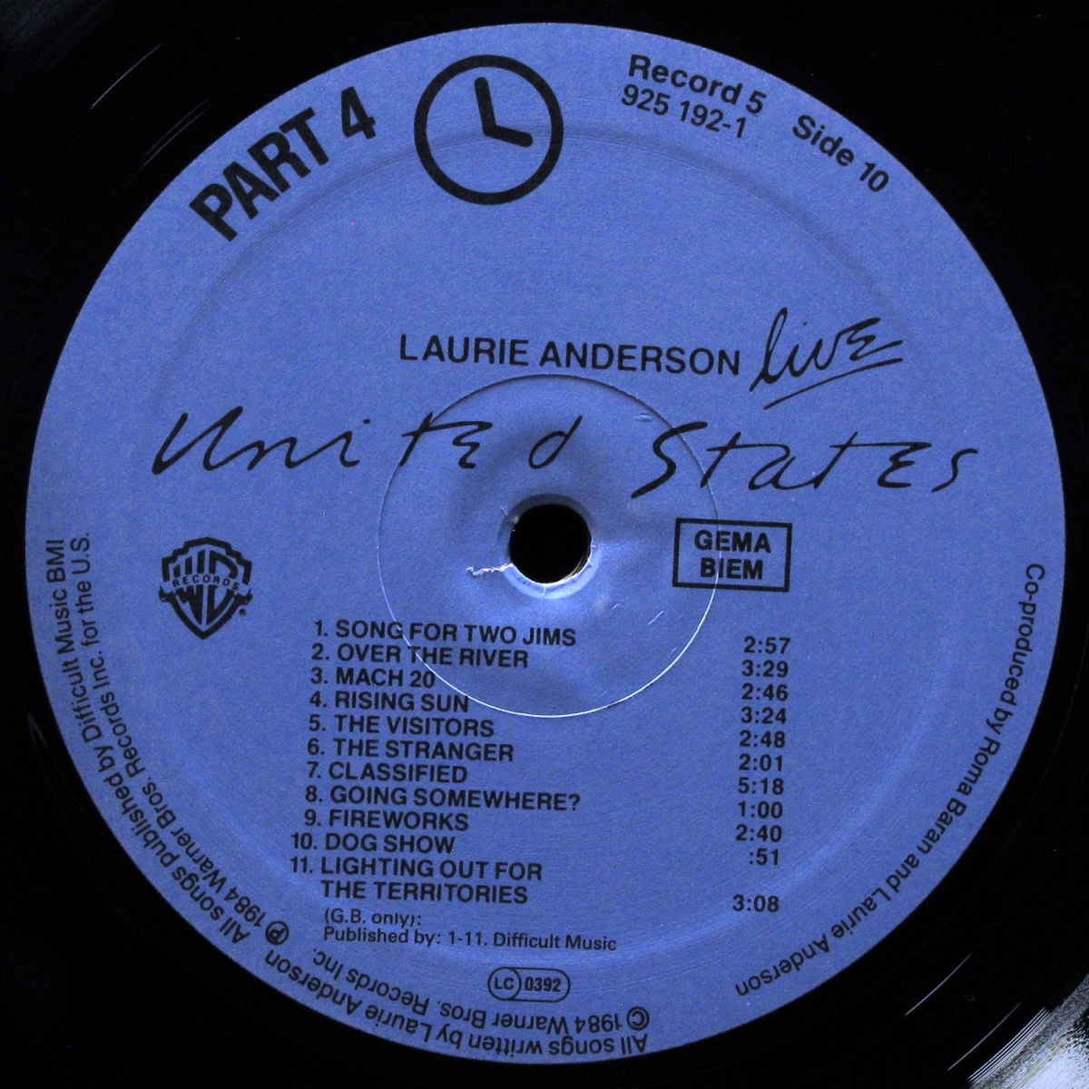 LP Laurie Anderson — United States Live (5LP Box) фото 21