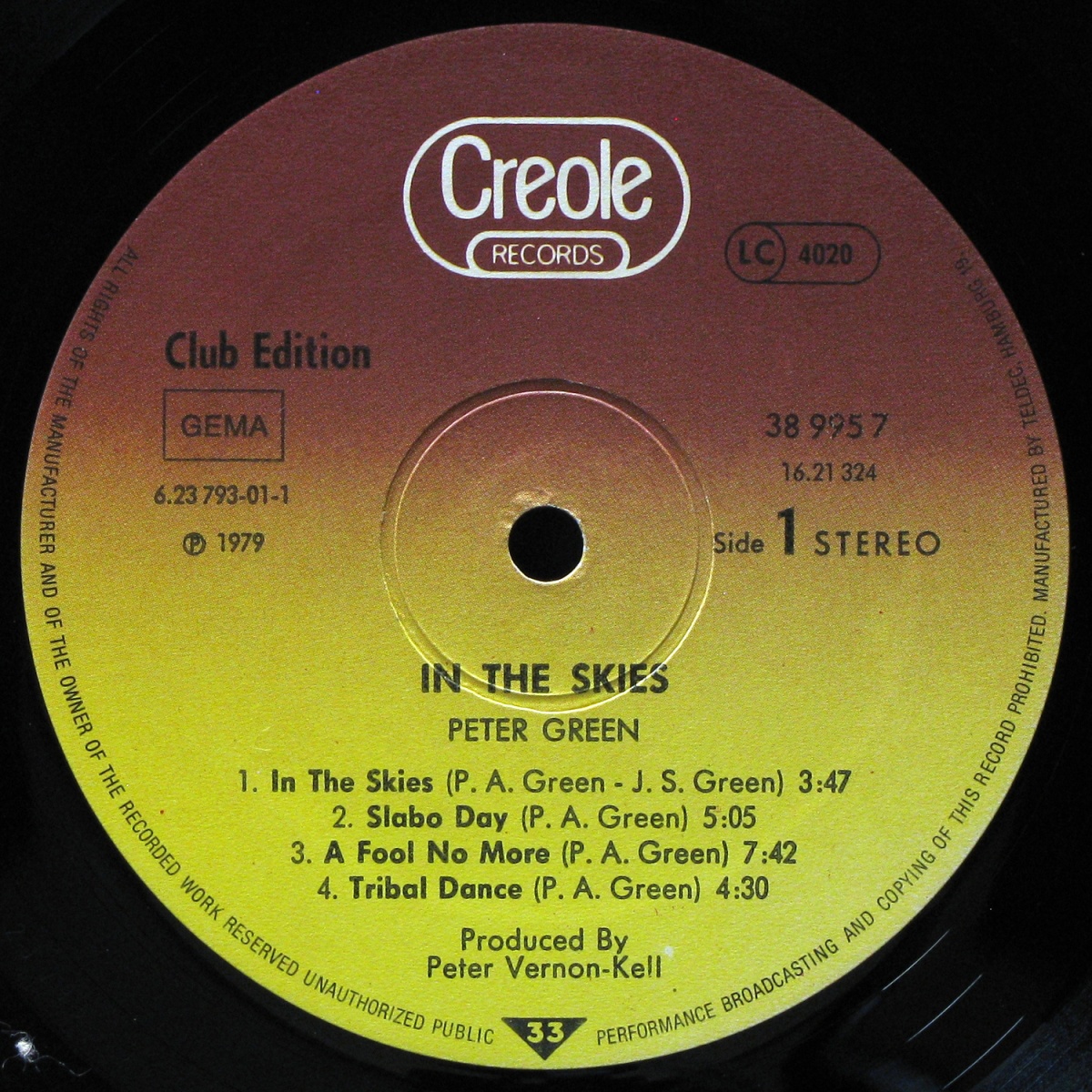 LP Peter Green — In The Skies (club edition) фото 2