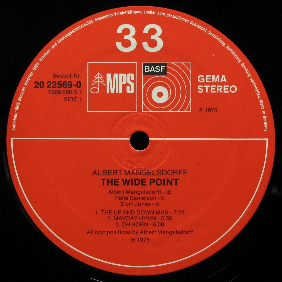 LP Albert Mangelsdorff / Elvin Jones / Palle Danielsson — Wide Point фото 2