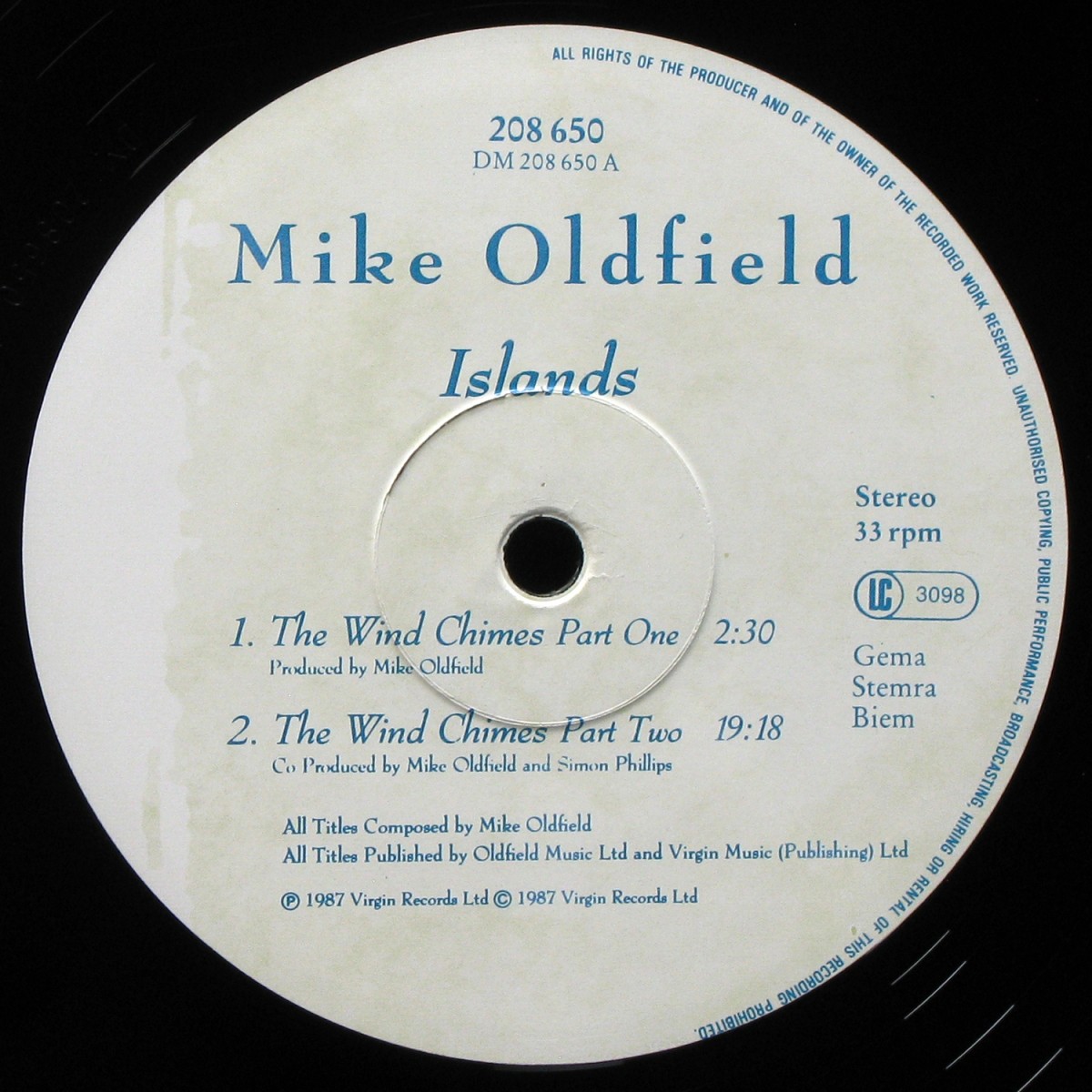 LP Mike Oldfield — Islands фото 2