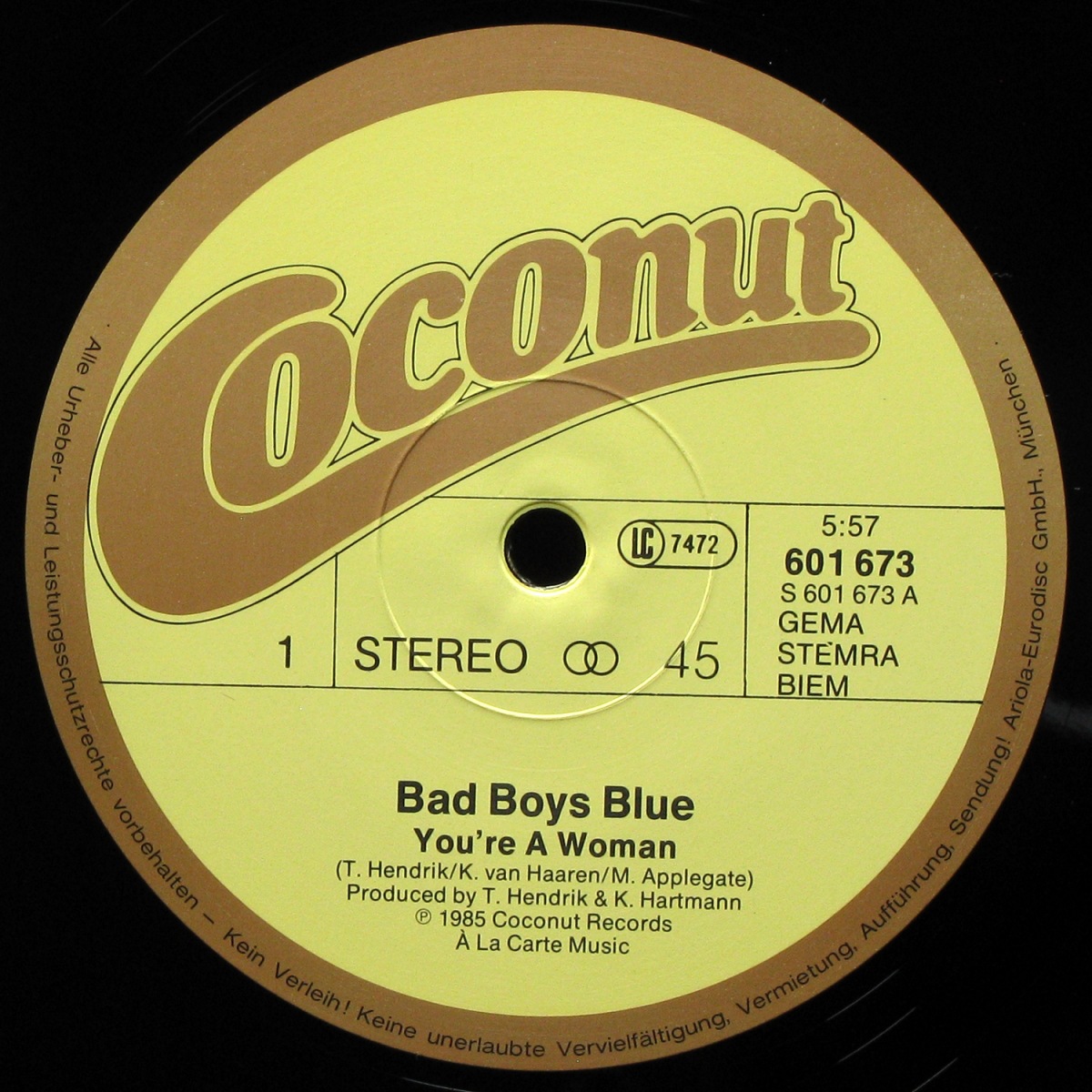 LP Bad Boys Blue — You're A Woman (Long Version) (maxi) фото 2