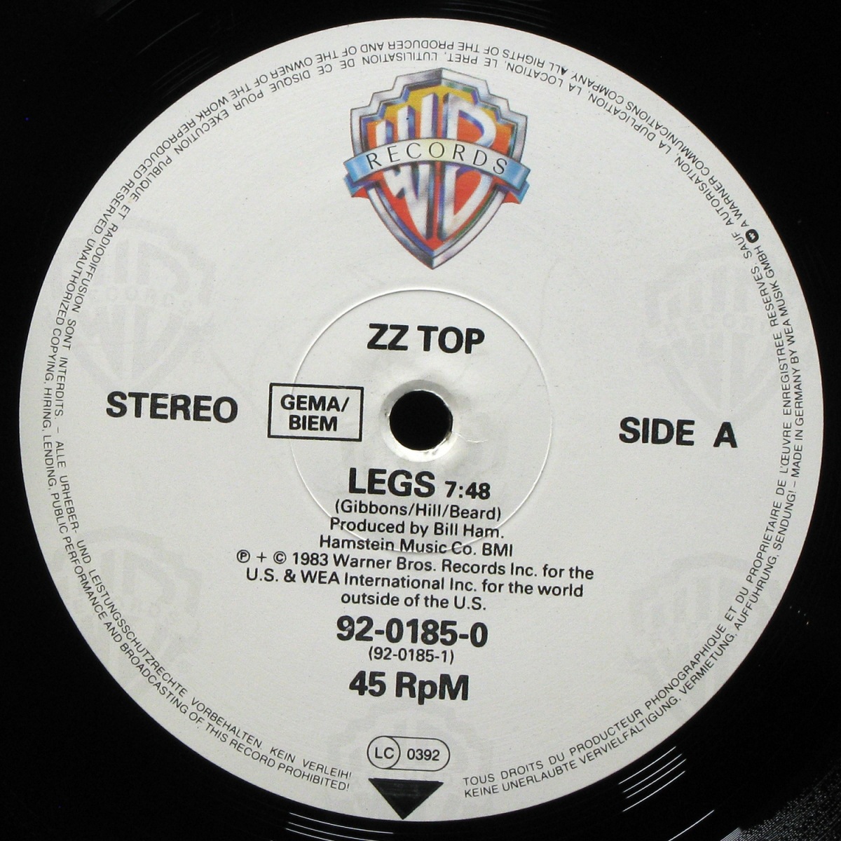 LP ZZ Top — Legs (Special Dance Mix) фото 2