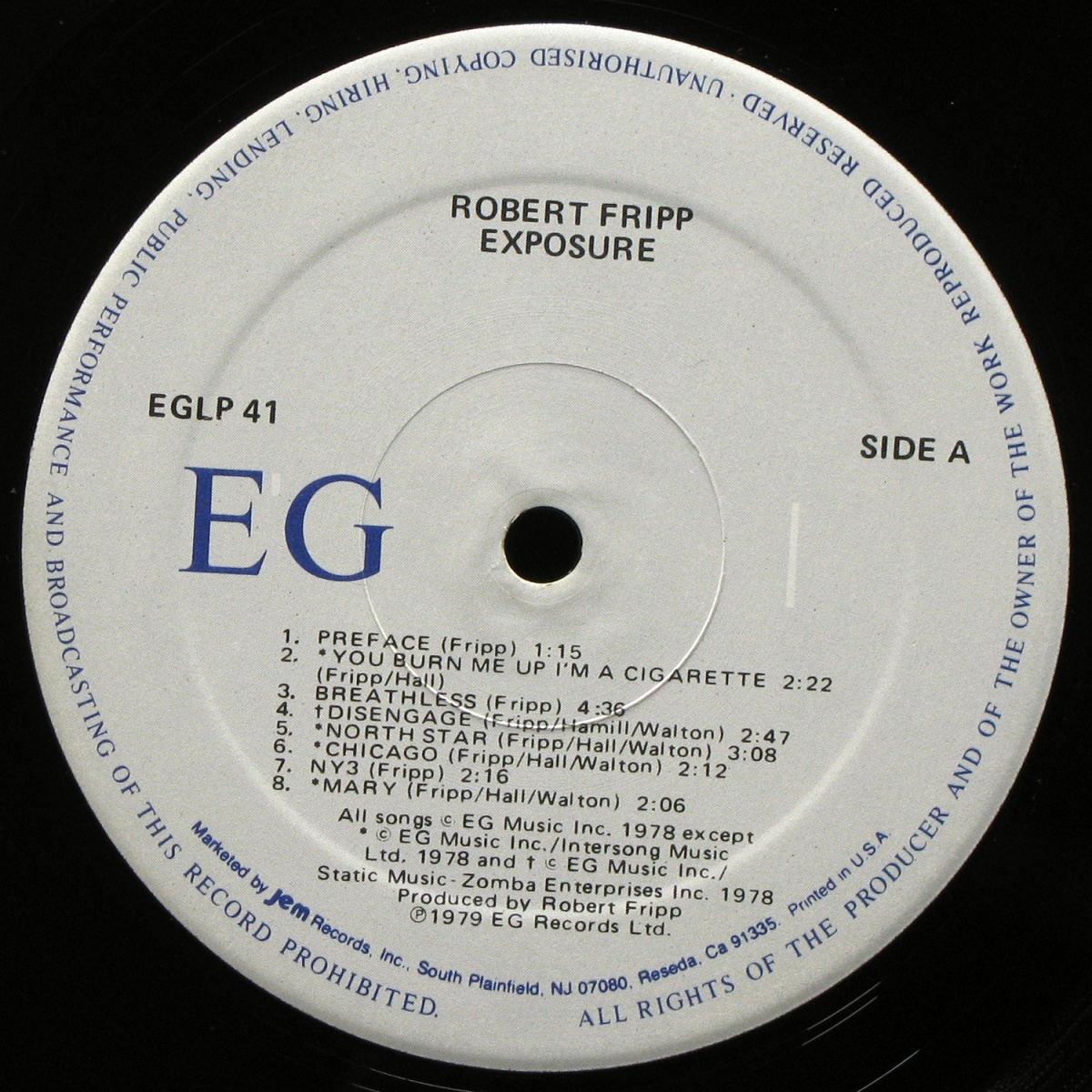 LP Robert Fripp — Exposure фото 3