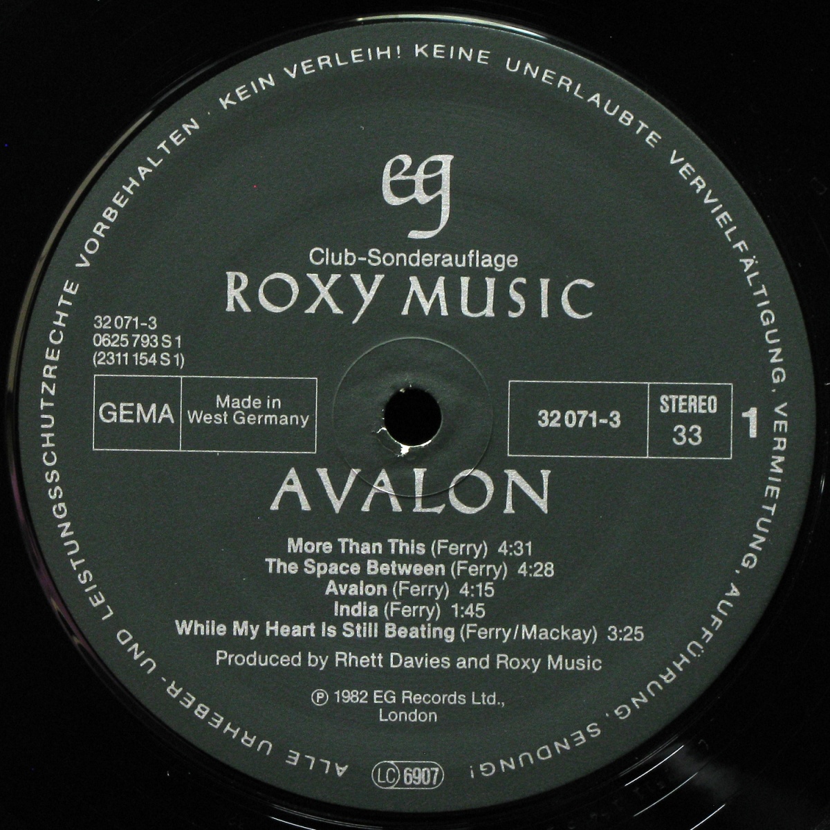 LP Roxy Music — Avalon (club edition) фото 2