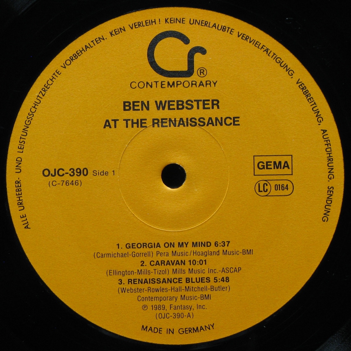 LP Ben Webster — At the Renaissance фото 2