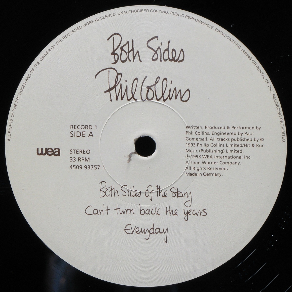 LP Phil Collins — Both Sides (2LP) фото 3