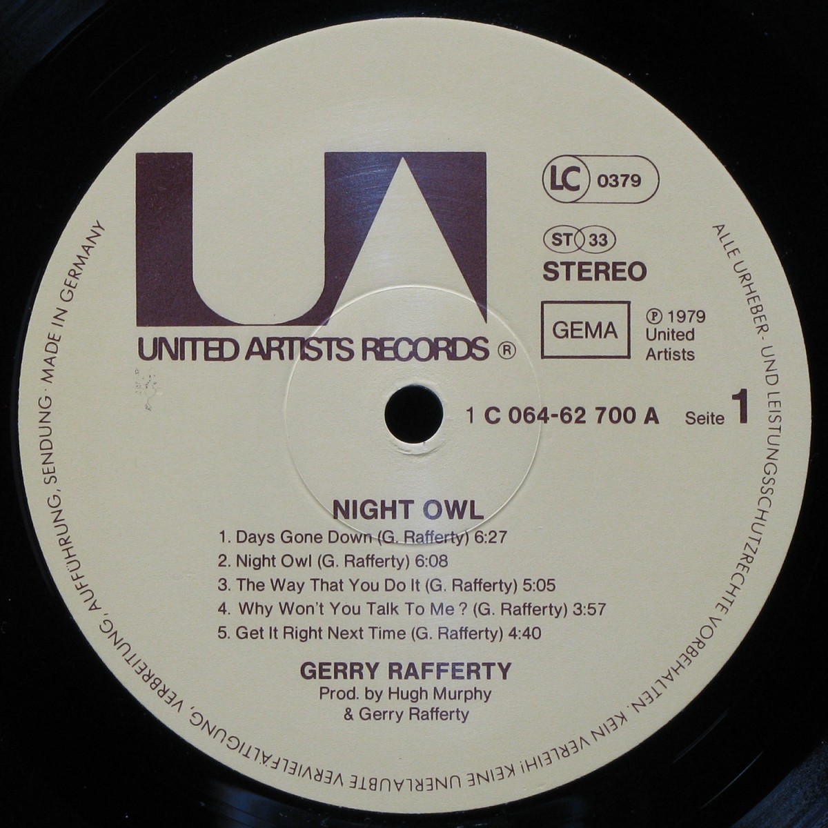 LP Gerry Rafferty — Night Owl фото 2