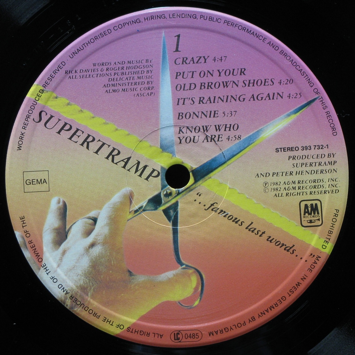 LP Supertramp — Famous Last Words фото 2