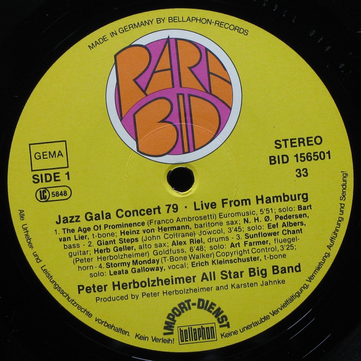 LP Peter Herbolzheimer All Star Big Band — Jazz Gala Concert '79 (2LP) фото 2